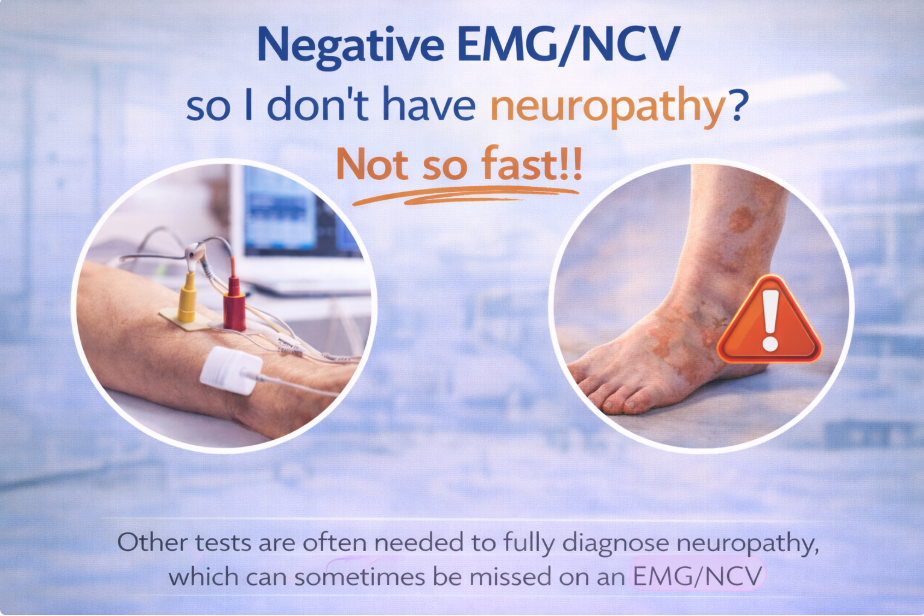 Diagram showing differences between peripheral neuropathy and mixed nerve conditions.